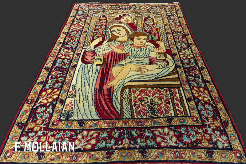 Kerman Ravar, A Figurative Antique Persian Rug n°:40390212