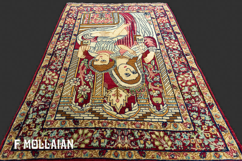 Kerman Ravar, A Figurative Antique Persian Rug n°:40390212