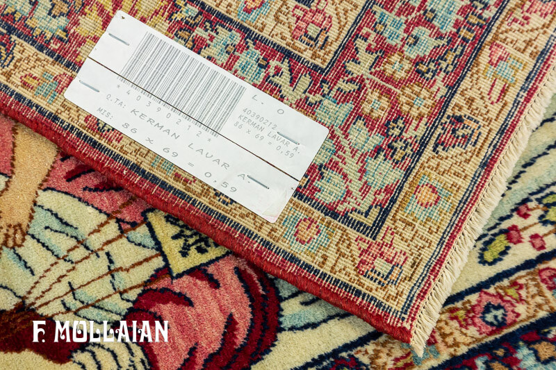 Kerman Ravar, A Figurative Antique Persian Rug n°:40390212