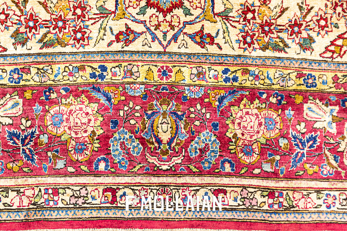 Antique Persian Floral Kashan Silk Prayer Design Rug n°:45751459