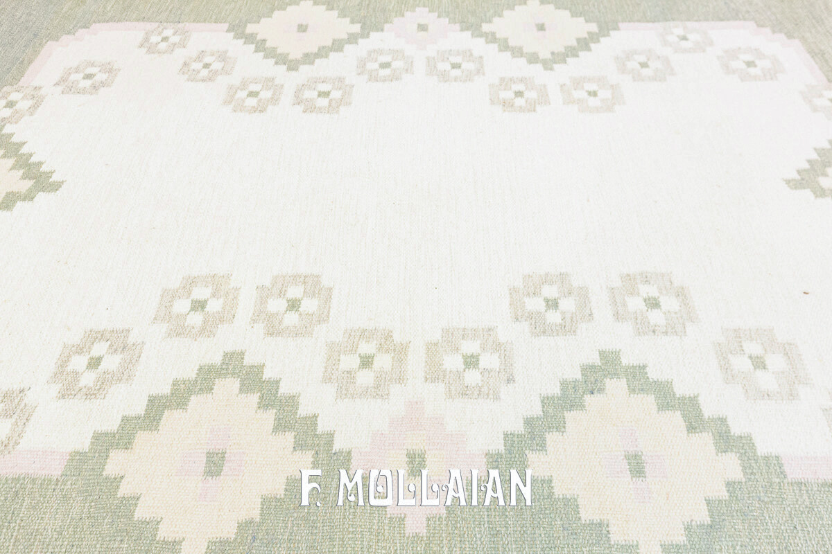 Swedish Kilim Rug Rollakan Modern Geometric Design n°:606041