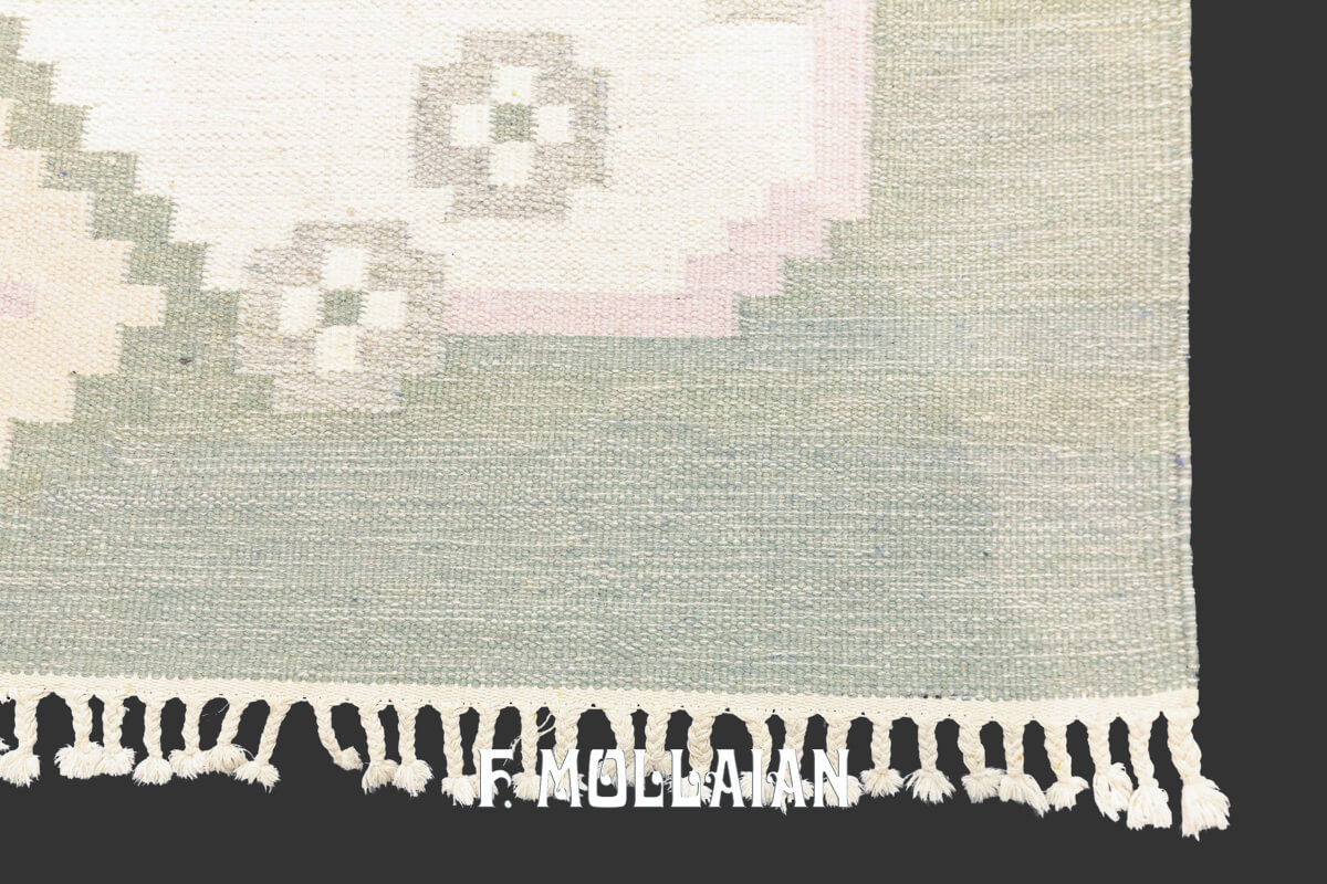 Swedish Kilim Rug Rollakan Modern Geometric Design n°:606041