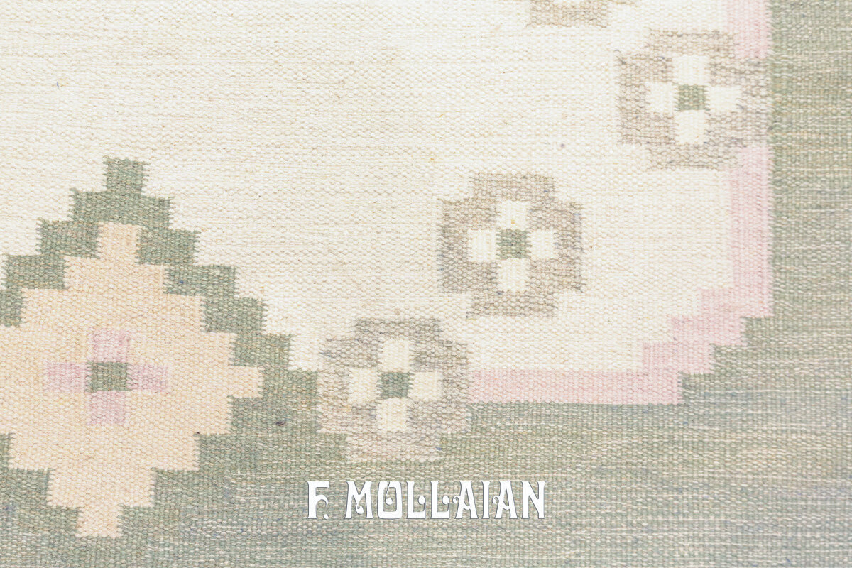 Swedish Kilim Rug Rollakan Modern Geometric Design n°:606041