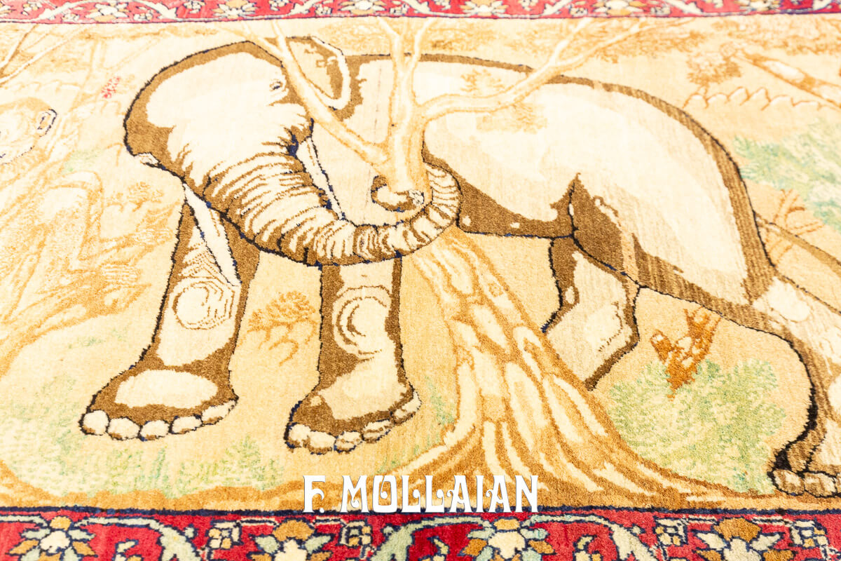 Kerman Ravar Rug Pictorial Special Shape n°:705944