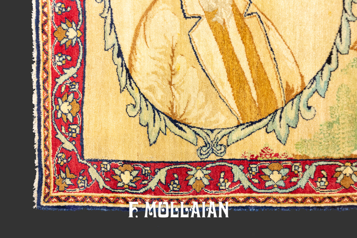 Kerman Ravar Rug Pictorial Special Shape n°:705944