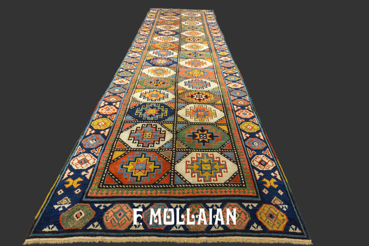Tapis Caucasien de Couloir Multicolore Moghan n°:71193526