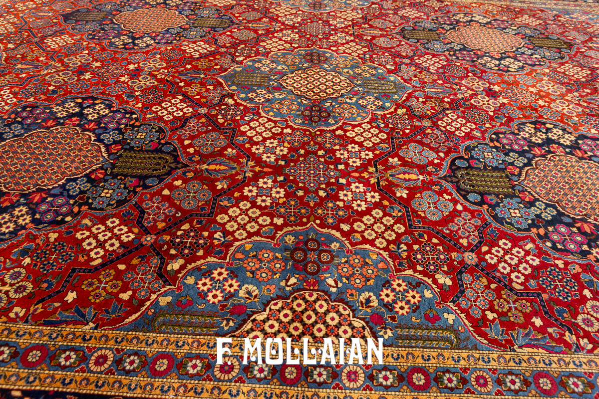 Tapis Kashan Dabir Couleur rouge n°:73937356