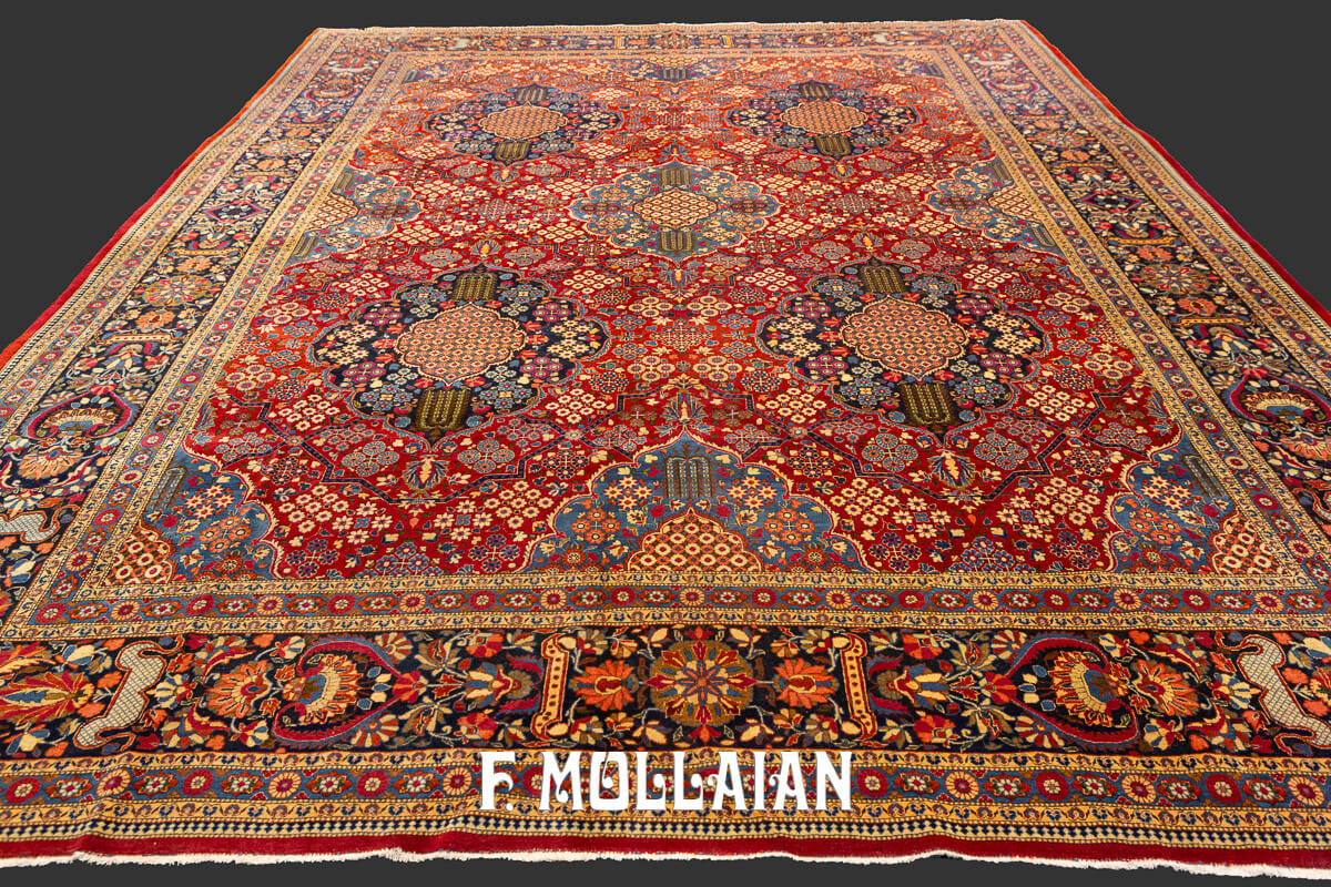 Tapis Kashan Dabir Couleur rouge n°:73937356