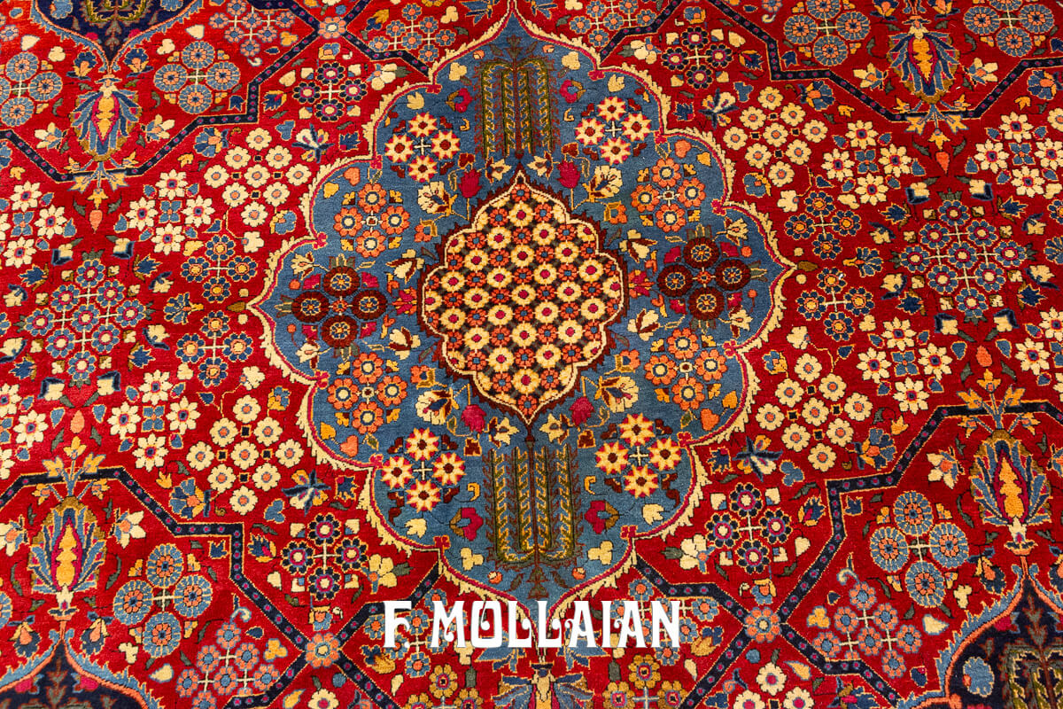 Tapis Kashan Dabir Couleur rouge n°:73937356