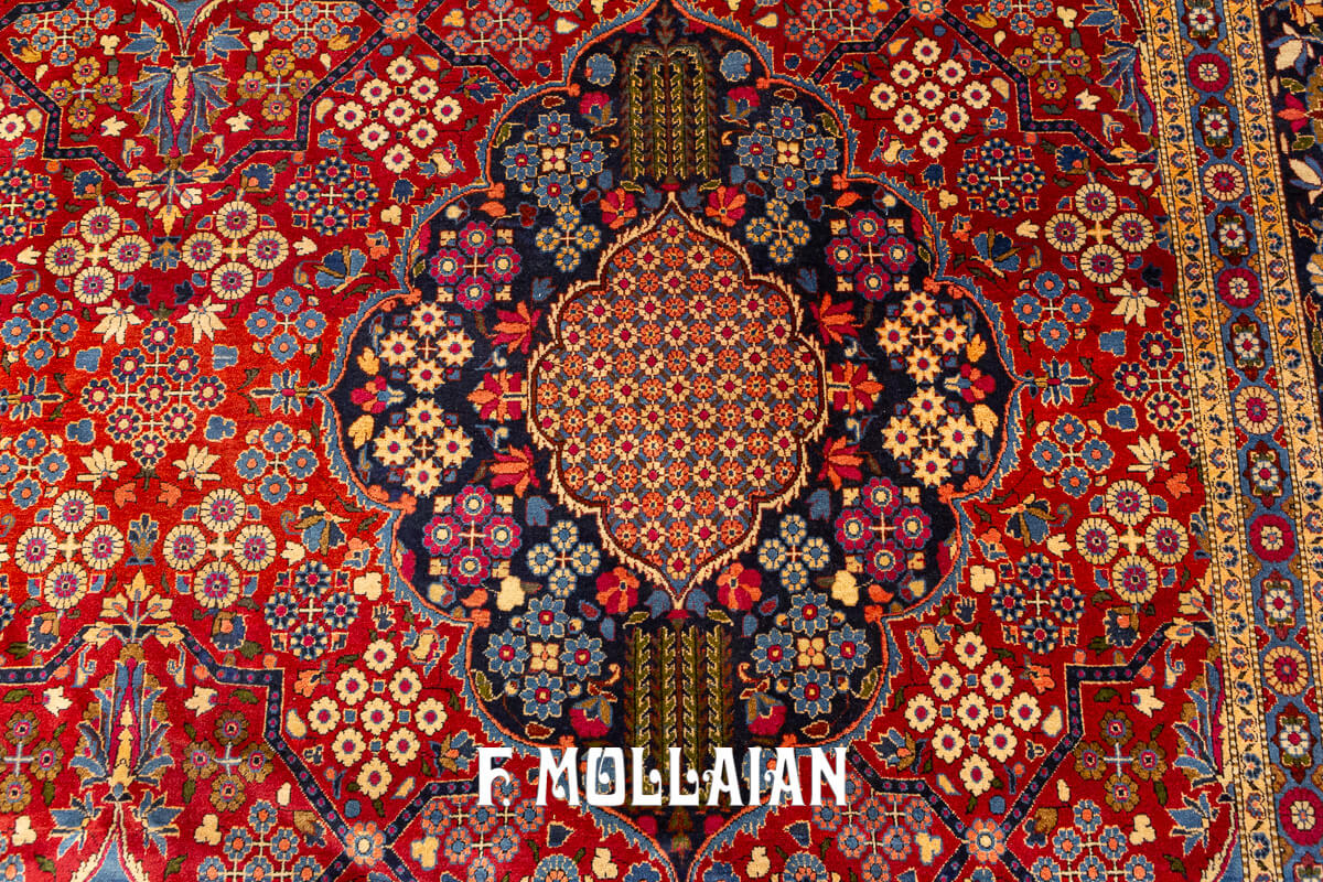 Tapis Kashan Dabir Couleur rouge n°:73937356