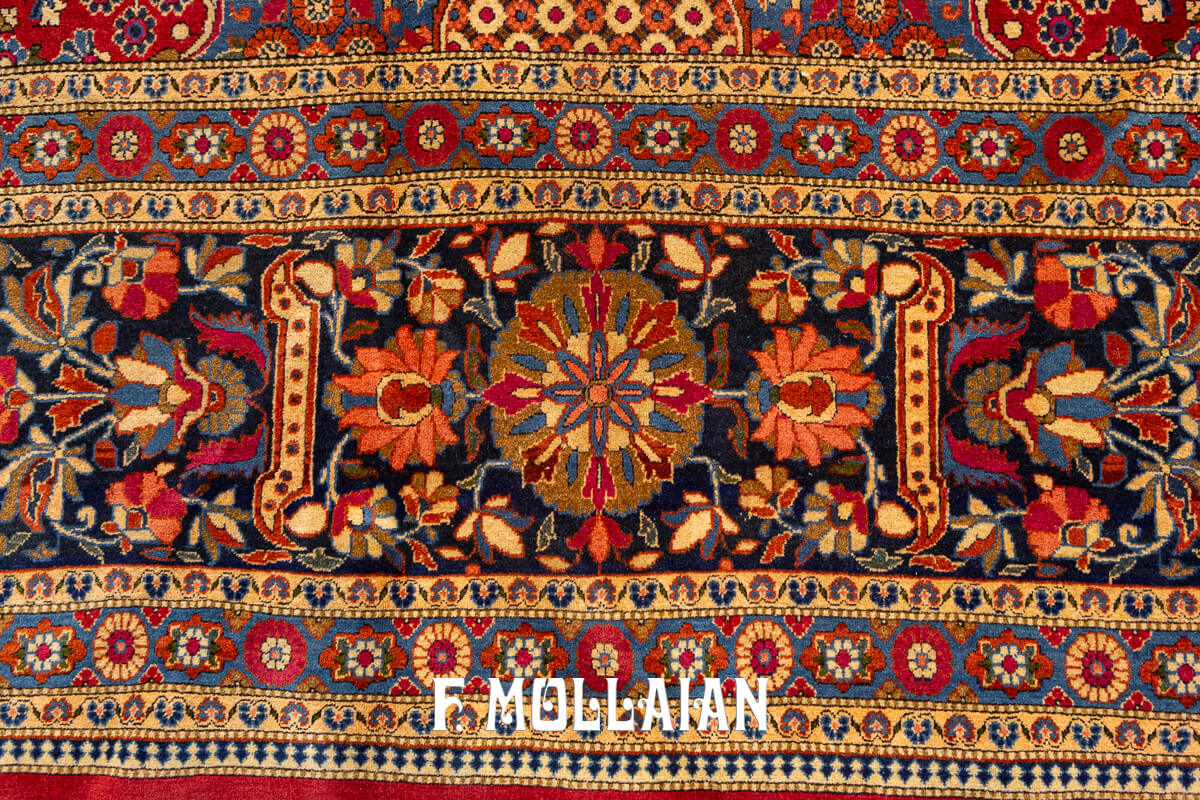 Tapis Kashan Dabir Couleur rouge n°:73937356