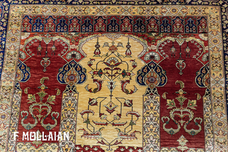 Antique Turkish Silk Hereke Rug n°:80580152