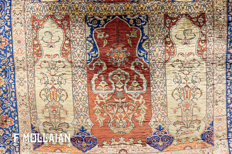 Antique Turkish Silk Hereke Rug n°:80580152