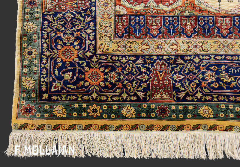 Antique Turkish Silk Hereke Rug n°:80580152