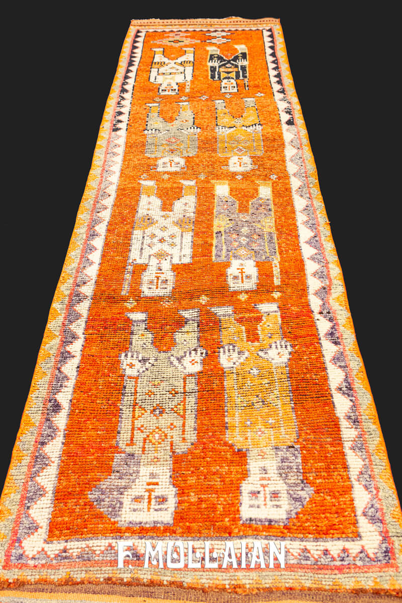 Kurdish Rug Tribal Figurative Runner n°:823578