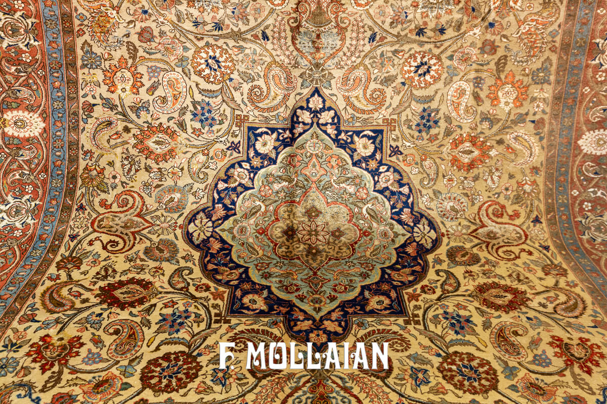 Tehran Rug Persian Classic Floral Part Silk n°:854272