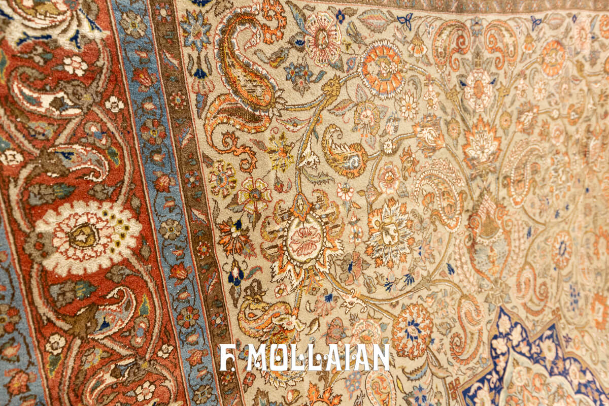 Tehran Rug Persian Classic Floral Part Silk n°:854272