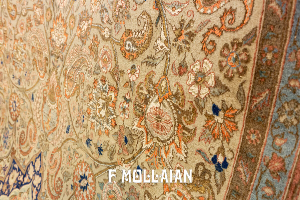 Tehran Rug Persian Classic Floral Part Silk n°:854272