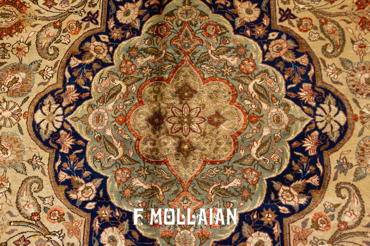 Tehran Rug Persian Classic Floral Part Silk n°:854272