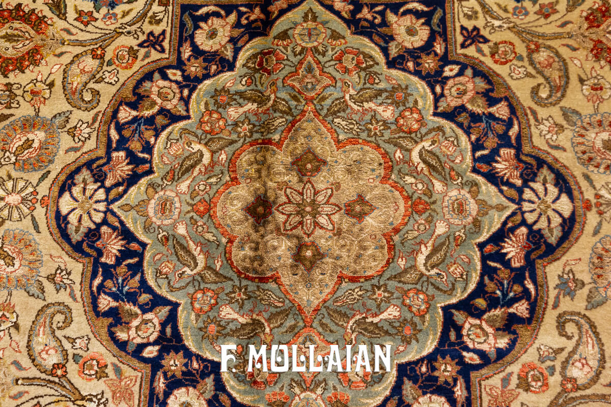 Tehran Rug Persian Classic Floral Part Silk n°:854272