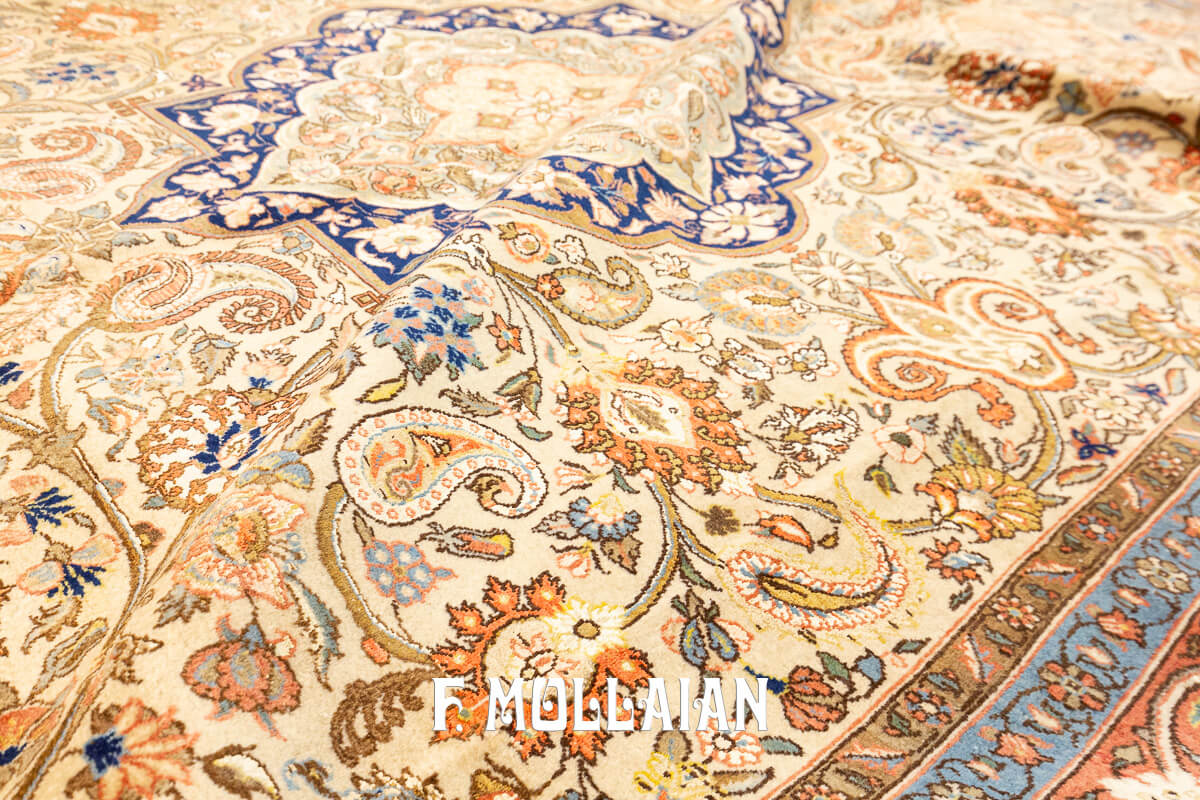 Tehran Rug Persian Classic Floral Part Silk n°:854272
