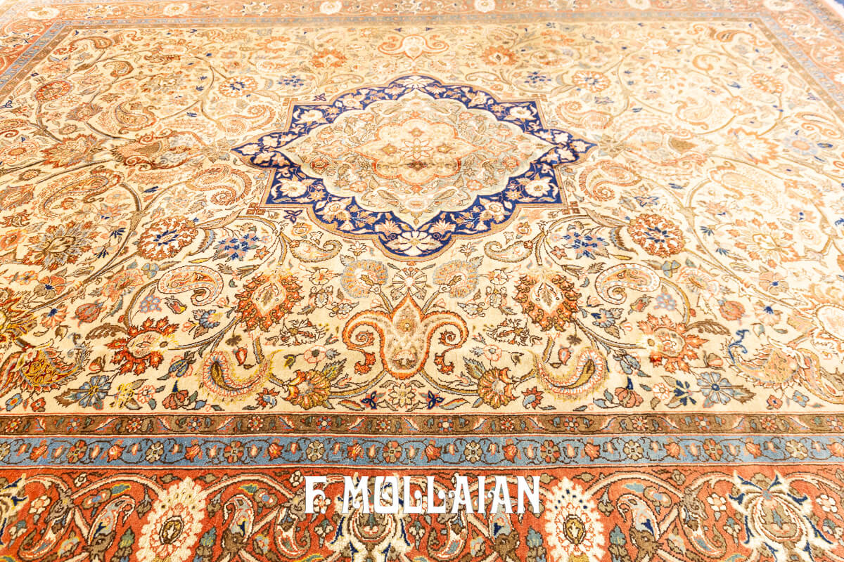 Tehran Rug Persian Classic Floral Part Silk n°:854272