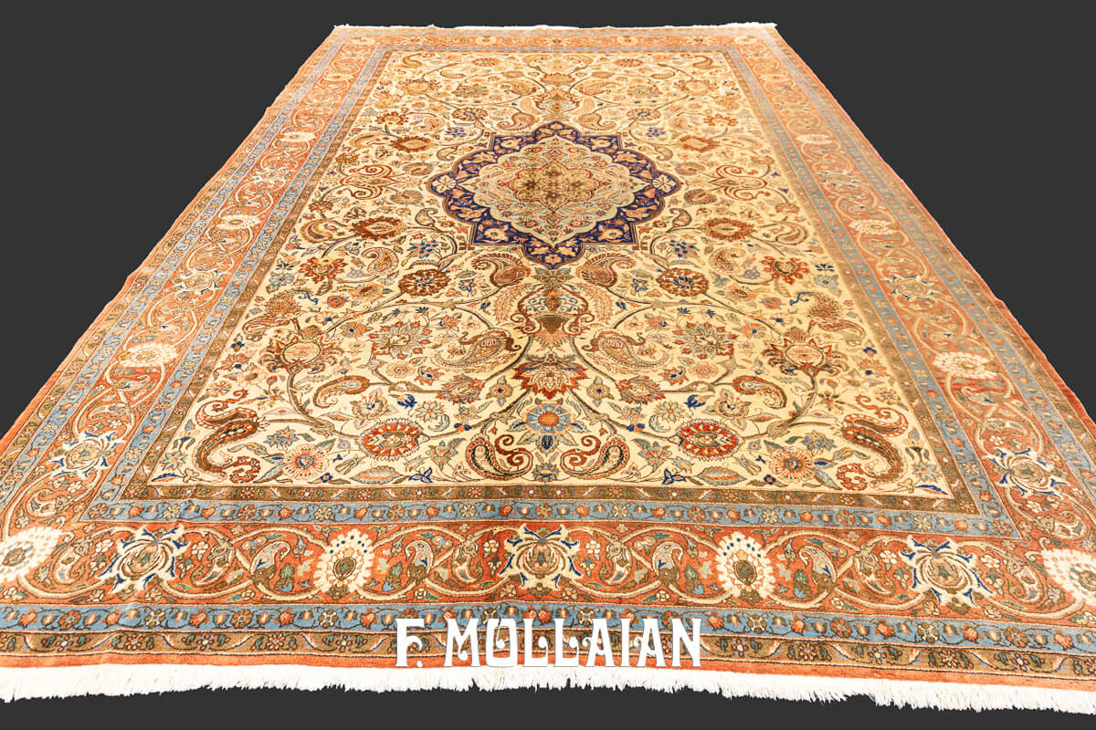 Tehran Rug Persian Classic Floral Part Silk n°:854272