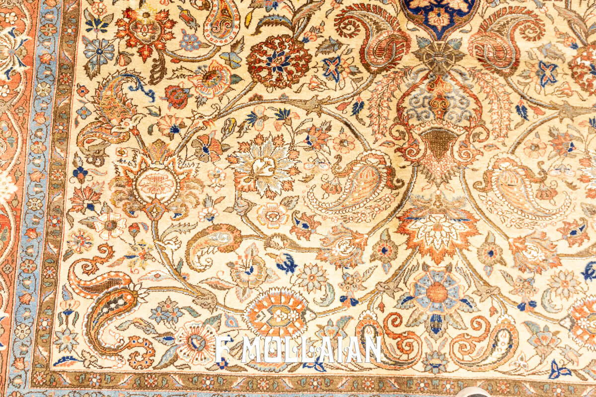 Tehran Rug Persian Classic Floral Part Silk n°:854272