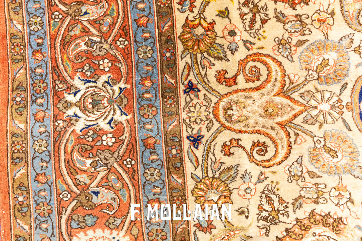 Tehran Rug Persian Classic Floral Part Silk n°:854272