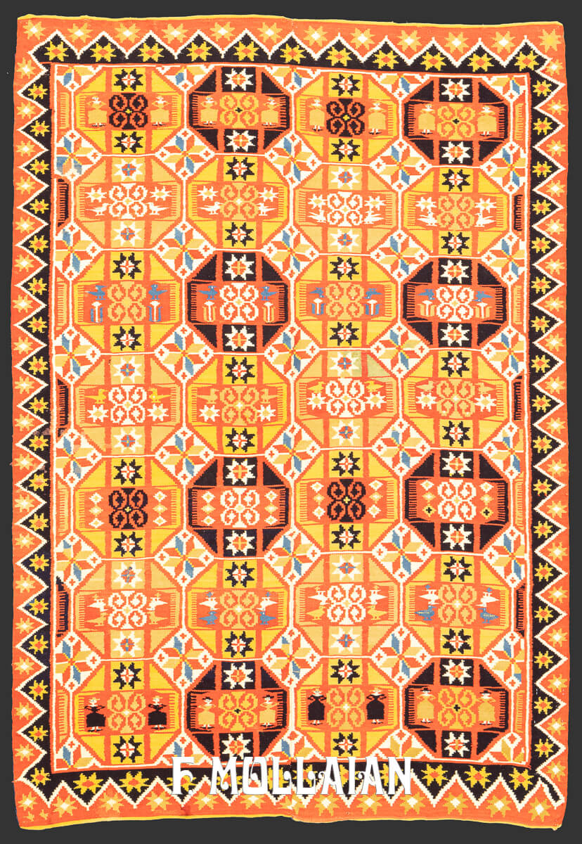 Antique Swedish Textile Geometric Rollakan n°:870105