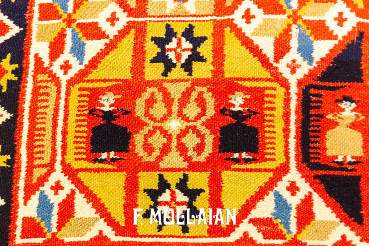 Antique Swedish Textile Geometric Rollakan n°:870105