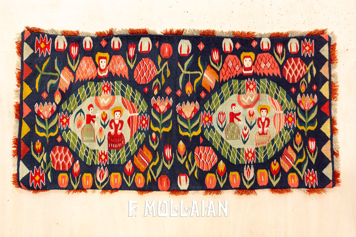 Antique Textile Swedish Figurative Rollakan n°:872518