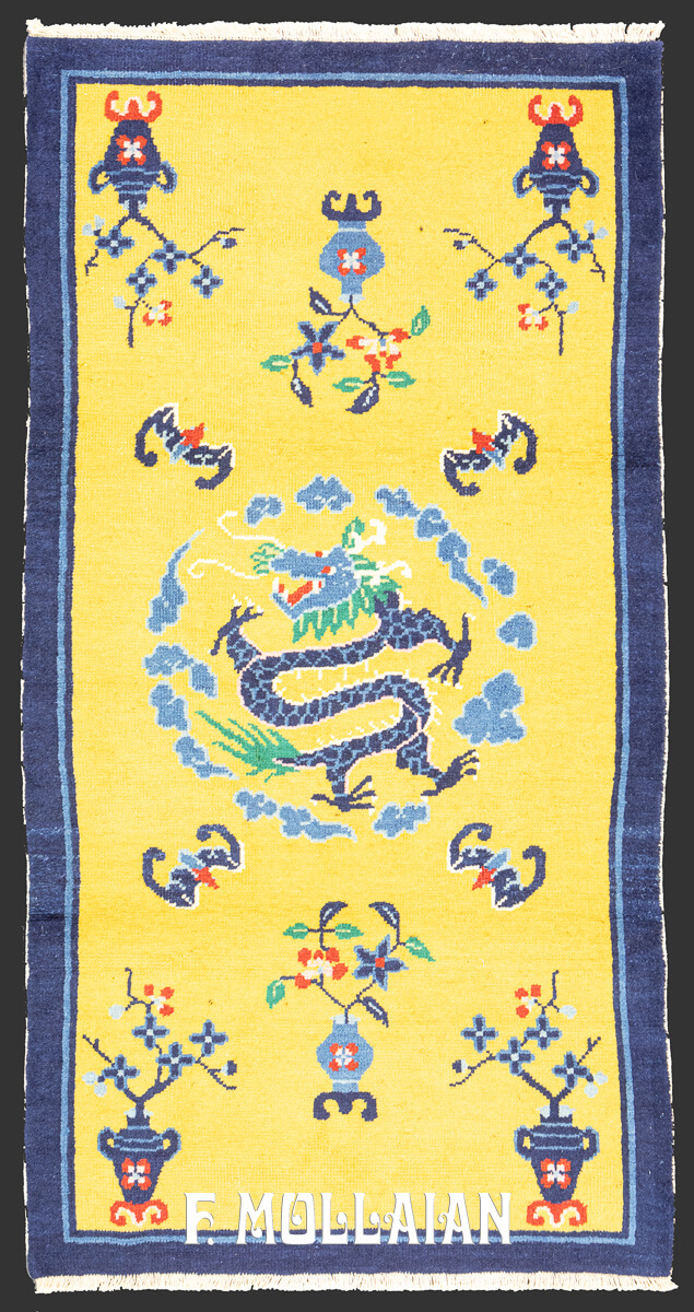 Chinese Peking Rug Dragon Design Yellow Field n°:999430