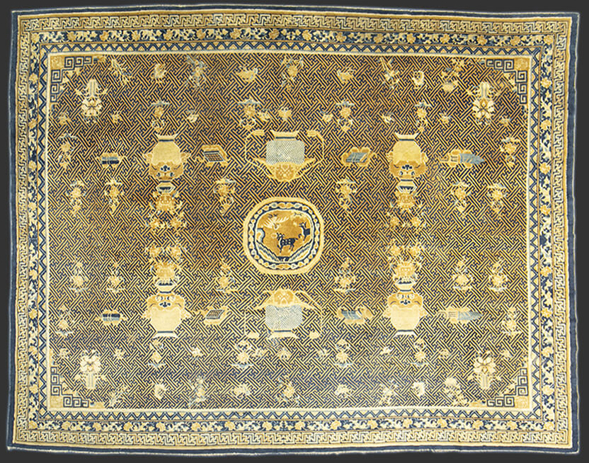 Antique Chinese Rug Decorative Ningxia n°:103355