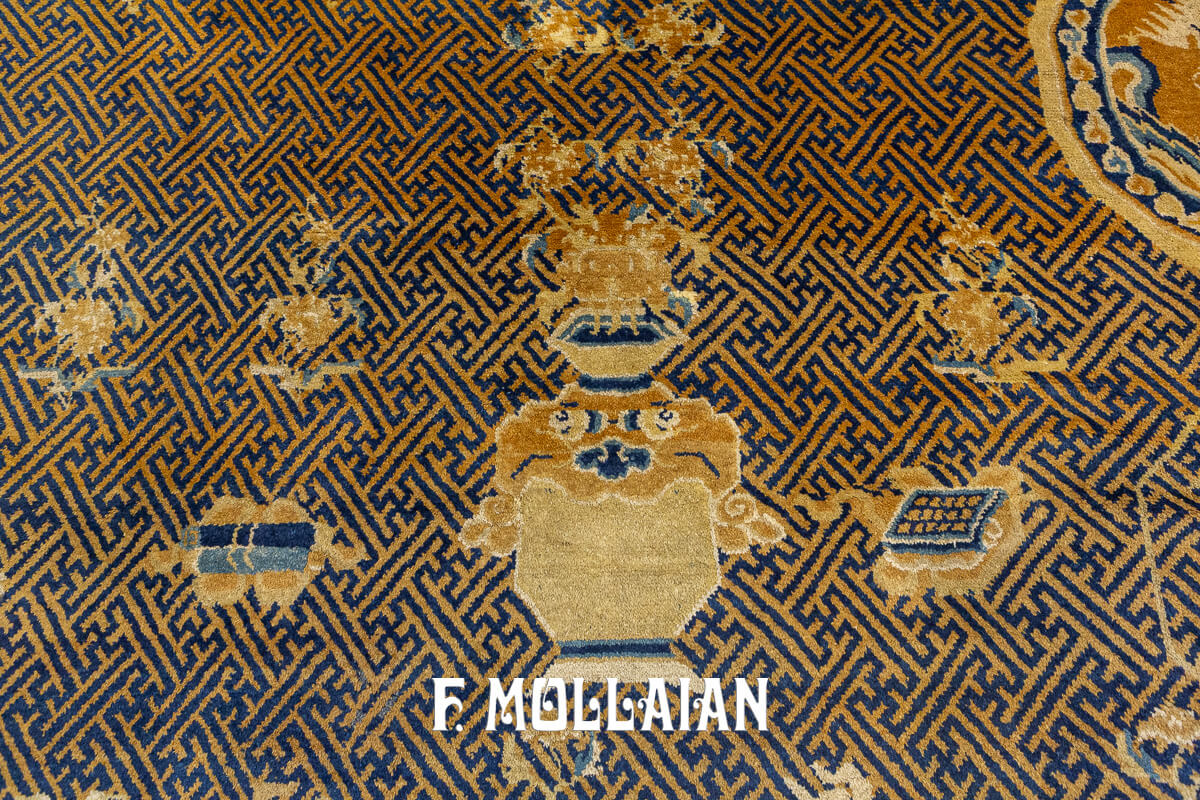 Antique Chinese Rug Decorative Ningxia n°:103355