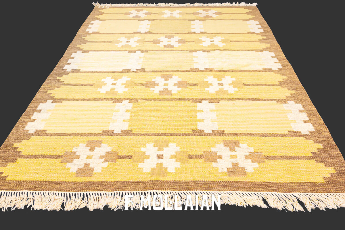Swedish Kilim Rug Signed SH n°:114668