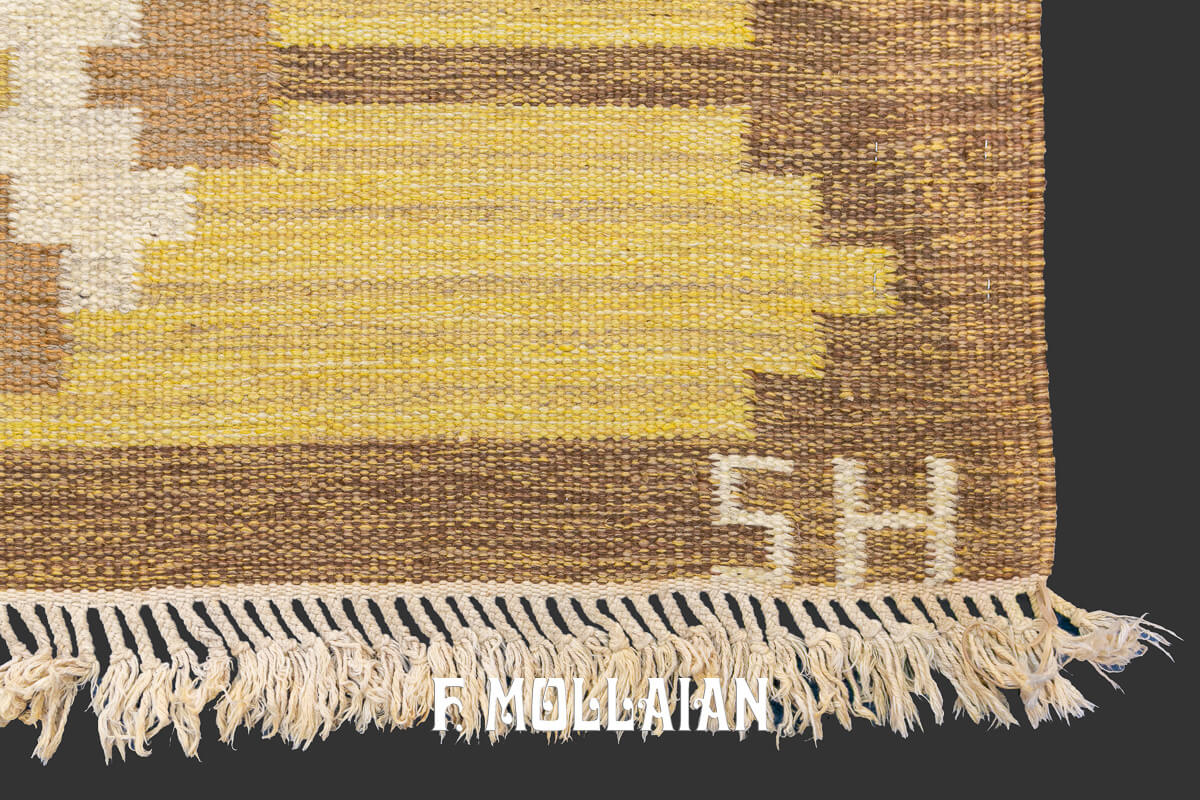 Swedish Kilim Rug Signed SH n°:114668