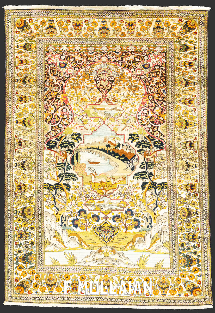 Tappeto Isfahan Souf Figurativo in Seta misto con Lana n°:129907