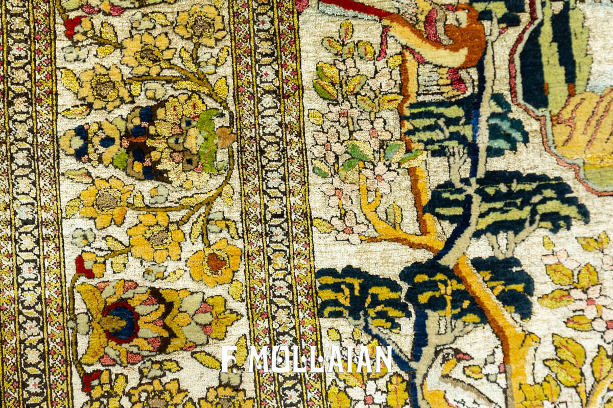 Tappeto Isfahan Souf Figurativo in Seta misto con Lana n°:129907