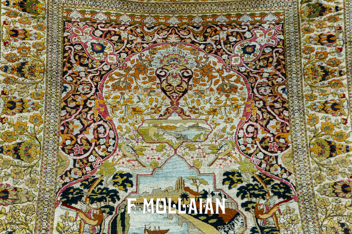 Tappeto Isfahan Souf Figurativo in Seta misto con Lana n°:129907