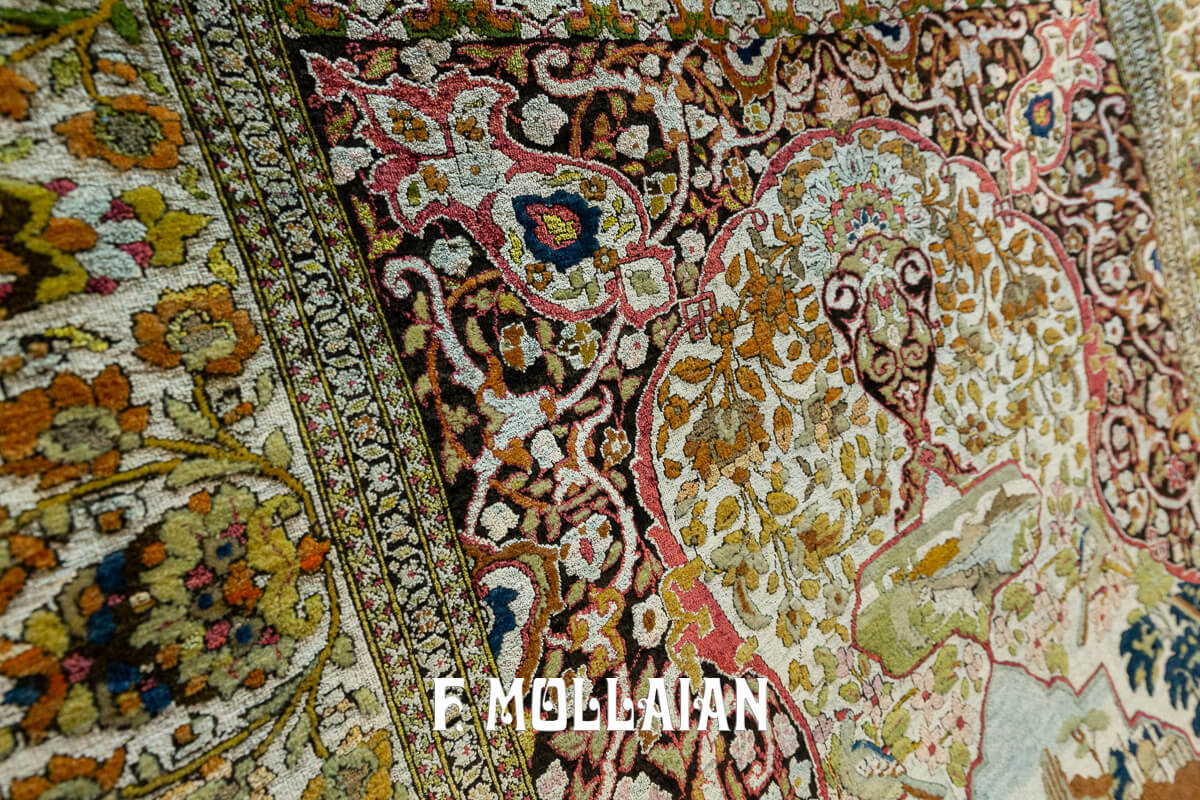 Tappeto Isfahan Souf Figurativo in Seta misto con Lana n°:129907