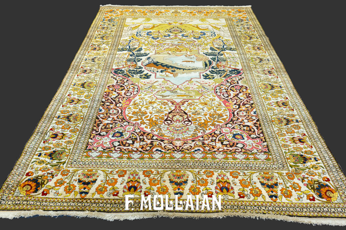 Tappeto Isfahan Souf Figurativo in Seta misto con Lana n°:129907