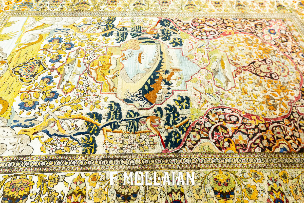 Tappeto Isfahan Souf Figurativo in Seta misto con Lana n°:129907