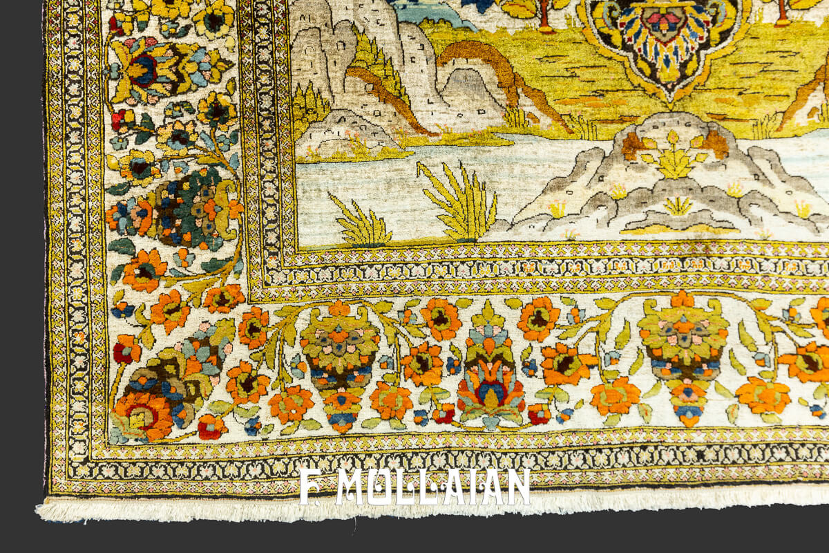 Tappeto Isfahan Souf Figurativo in Seta misto con Lana n°:129907