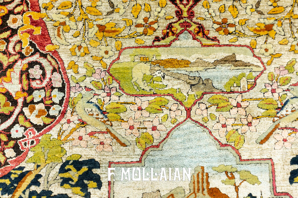 Tappeto Isfahan Souf Figurativo in Seta misto con Lana n°:129907