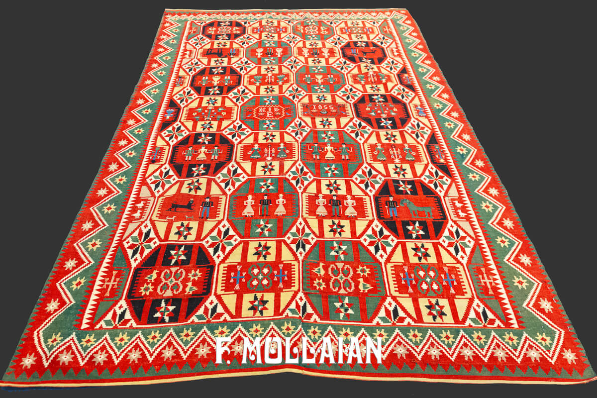 Museum-Quality Antique Swedish Rölakan Täcke 1855 n°:136793