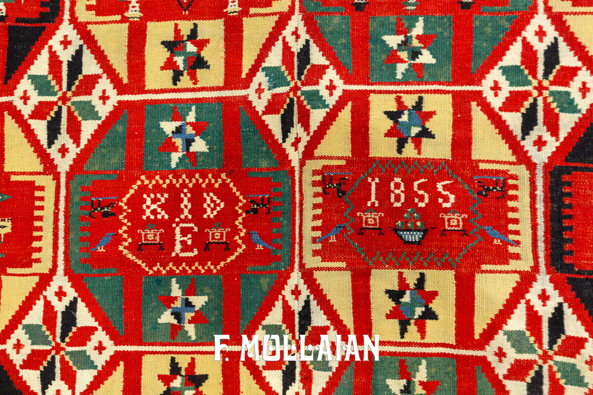 Museum-Quality Antique Swedish Rölakan Täcke 1855 n°:136793