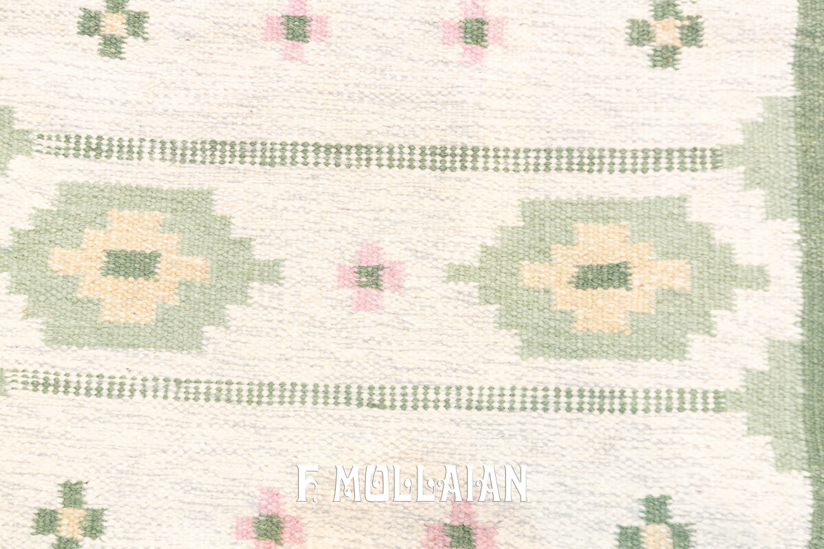 Scandinavian Rug Green Kilim n°:195521