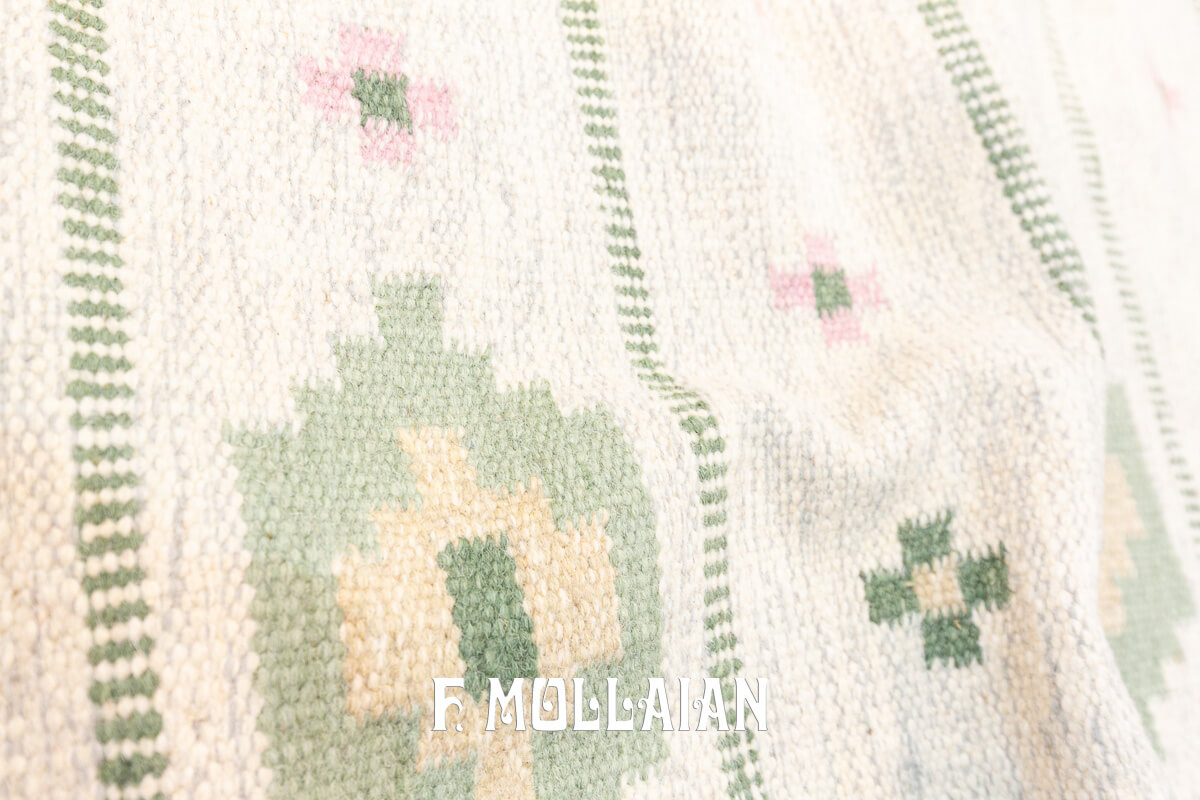 Scandinavian Rug Green Kilim n°:195521