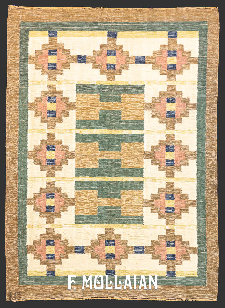 Swedish Kilim Rug Signed IR n°:239892